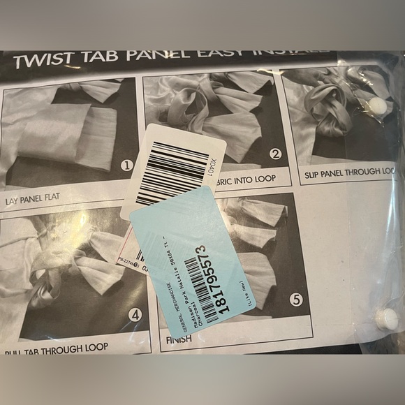 Madison Park Natalie Twisted Tab LightFiltering Top Single CurtainPanel charcoal - Picture 4 of 5